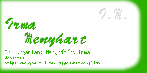 irma menyhart business card